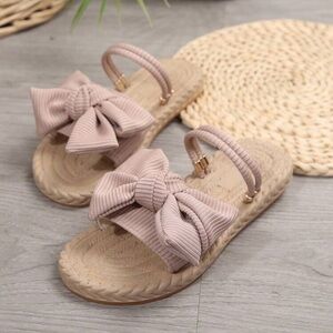 SHEIN Light Purple/Tan Sandals with Oversized Bow